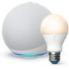 imageAllnew Echo 4th Gen  Glacier White  bundle with Ring A19 Smart LED Bulb