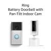 imageRing Battery Doorbell with Ring PanTilt Indoor Cam WhiteSatin Nickel