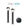 imageRing Solar Pathlights 2pack bundle with Echo 4th Gen  Charcoal2 Pathlights  Echo 4th Gen