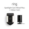 imageRing Spotlight Cam Plus Battery Black with Allnew Ring Indoor Cam BlackBlack