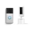 imageRing Battery Doorbell with Ring PanTilt Indoor Cam WhiteSatin Nickel