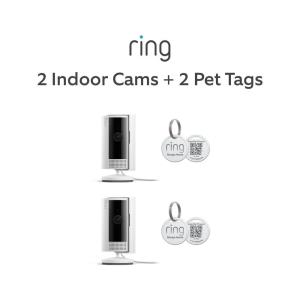 image2 Ring Indoor Cam 2nd Gen White with 2 Ring Pet Tag