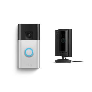 imageAllnew Ring Battery Doorbell with Ring Indoor Cam 2nd Gen WhiteSatin Nickel