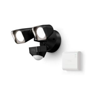 imageRing Smart Lighting  Floodlight Wired Outdoor MotionSensor Security Light Black Starter Kit
