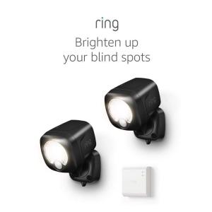 imageRing Smart Lighting  Spotlight BatteryPowered Outdoor MotionSensor Security Light Black Starter Kit 2pack