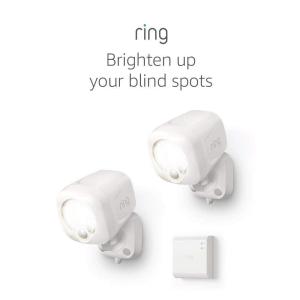 imageRing Smart Lighting  Spotlight BatteryPowered Outdoor MotionSensor Security Light White Starter Kit 2pack