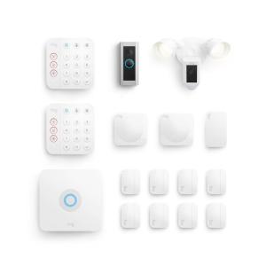 imageRing Wired Doorbell Pro Video Doorbell Pro 2 with Ring Floodlight Cam Wired White and Ring Alarm 14Piece Whitewith Ring Floodlight Cam Wired White and Ring Alarm 14Piece