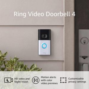 imageLikeNew Ring Video Doorbell 4  improved 4second color video previews plus easy installation and enhanced wifi  2021 release