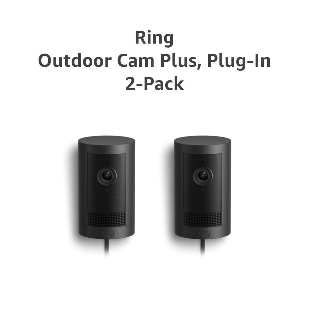 imageIntroducing Ring Outdoor Cam Plus PlugIn  2K Video with Ring Vision LowLight Sight for fullcolor night vision 247 Recording subscription required WhiteBlack