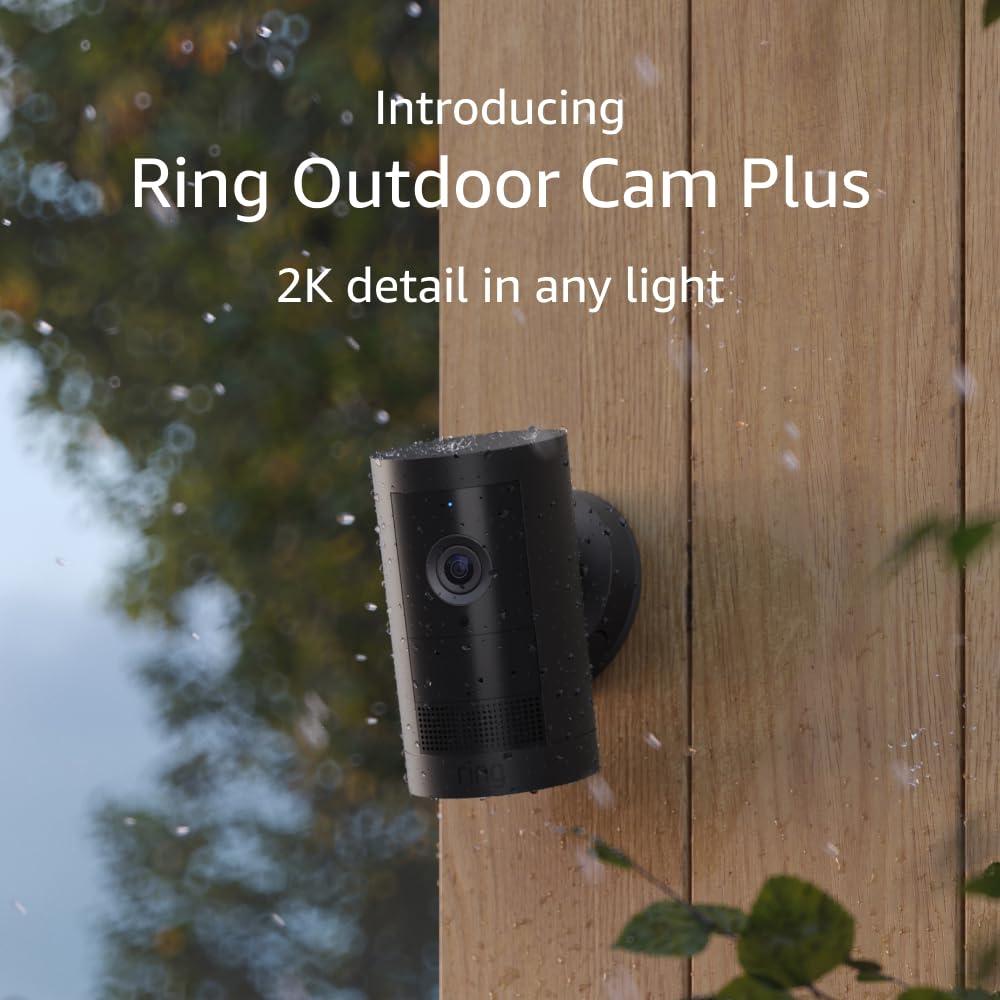 imageIntroducing Ring Outdoor Cam Plus PlugIn  2K Video with Ring Vision LowLight Sight for fullcolor night vision 247 Recording subscription required WhiteBlack