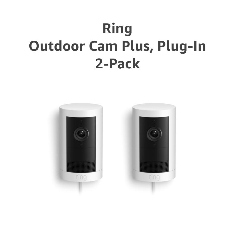 imageIntroducing Ring Outdoor Cam Plus PlugIn  2K Video with Ring Vision LowLight Sight for fullcolor night vision 247 Recording subscription required WhiteWhite