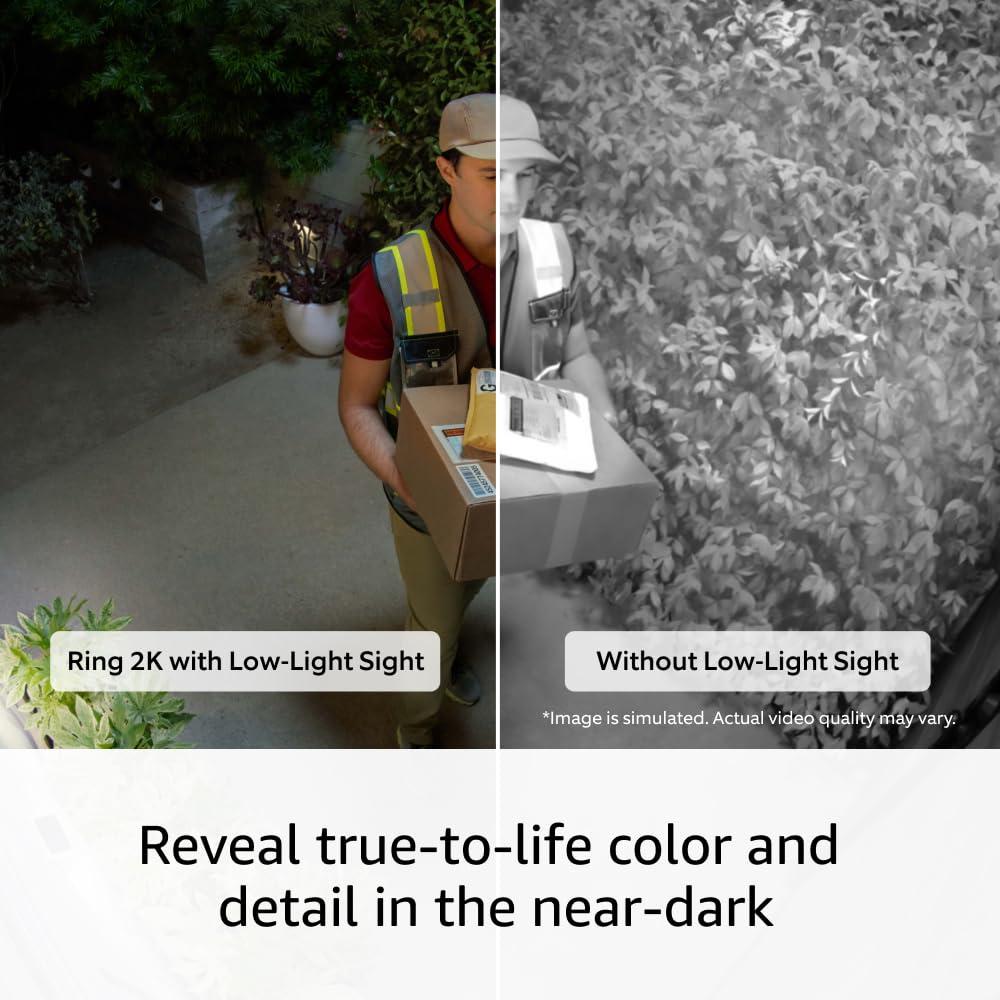 imageIntroducing Ring Outdoor Cam Plus PlugIn  2K Video with Ring Vision LowLight Sight for fullcolor night vision 247 Recording subscription required WhiteBlack