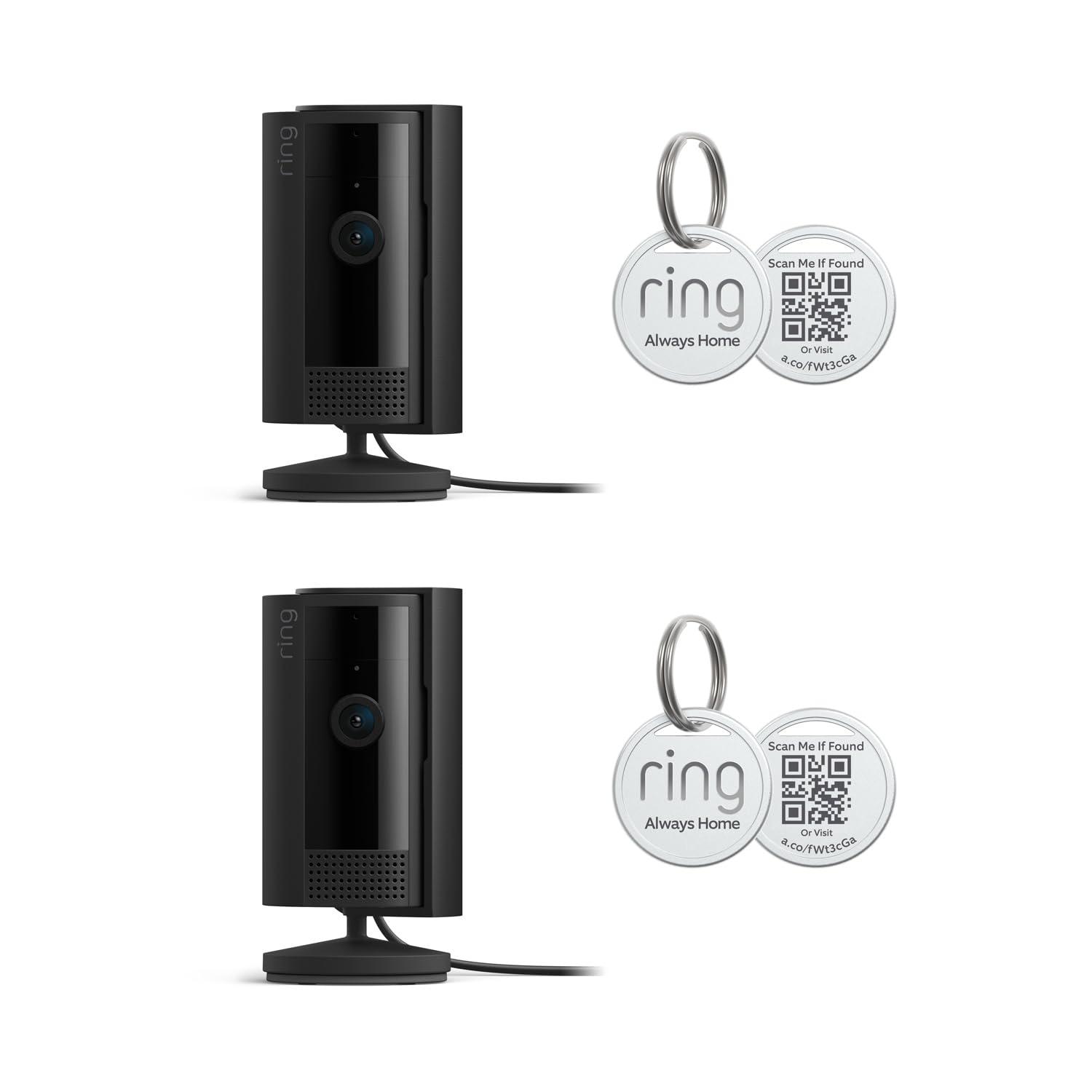 image2 Ring Indoor Cam 2nd Gen Black with 2 Ring Pet Tag