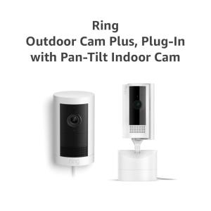 imageAllnew Ring Outdoor Cam Plus PlugIn White with Ring PanTilt Indoor Cam White