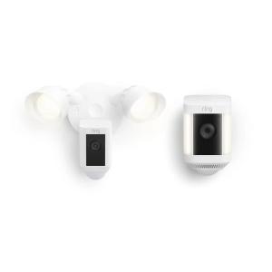 imageRing Floodlight Cam Plus with Ring Spotlight Cam Plus Battery White