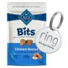 imageBlue Buffalo Bits Soft ampamp Chewy Dog Treats Chicken Recipe 11oz Bag  Ring Pet Tag