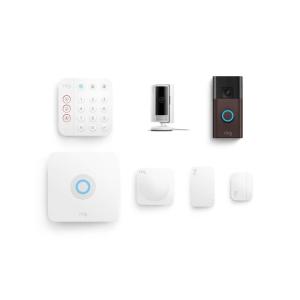 imageRing Alarm 5Piece Kit with Ring Battery Doorbell and Ring Indoor Cam 2nd GenVenetian Bronze