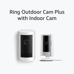 imageRing Outdoor Cam Plus Battery White with Ring Indoor Cam 2nd Gen White