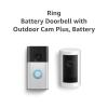 imageRing Battery Doorbell Satin Nickel with Allnew Ring Outdoor Cam Plus Battery WhiteSatin Nickel