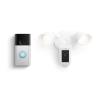 imageRing Floodlight Cam Wired Plus White with Ring Video Doorbell Satin Nickel