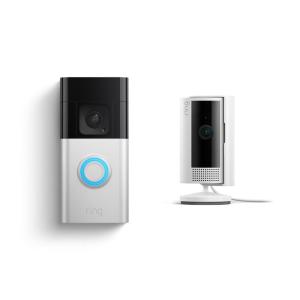 imageRing Battery Doorbell Plus with Ring Indoor Cam 2nd GenWhite