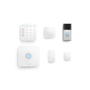 imageRing Alarm 5Piece Kit with Ring Battery DoorbellSatin Nickel