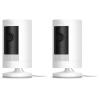 imageLikeNew Ring Stick Up Cam PlugIn HD security camera with twoway talk Works with Alexa  White Pack of 2