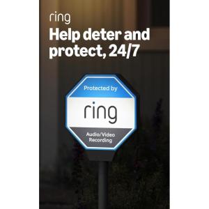 imageRing Beacon  Help deter crime 247 Solar Security Sign works on Amazon Sidewalk solar powered