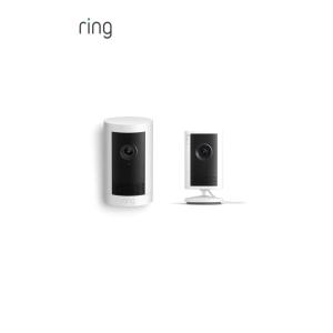 imageRing Indoor Cam Plus PlugIn Newest Model White with Outdoor Cam Plus Battery White