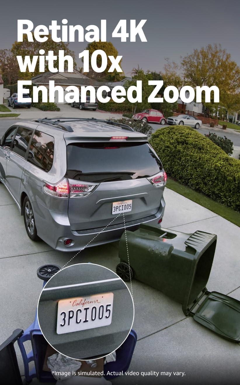 imageRing Spotlight Cam Pro Plugin Newest Model  Retinal 4K with wideangle video 10x Enhanced Zoom and 600 Lumen Spotlights 2pack WhiteBlack