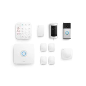 imageRing Alarm 8Piece Kit with Outdoor Cam Plus Plugin and Ring Battery Doorbell