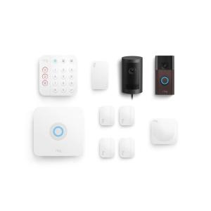 imageRing Alarm 8Piece Kit with Ring Outdoor Cam Plus Plugin and Ring Battery Doorbell