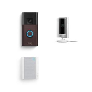 imageRing Battery Doorbell with Ring Indoor Cam 2nd Gen and Ring ChimeVenetian Bronze